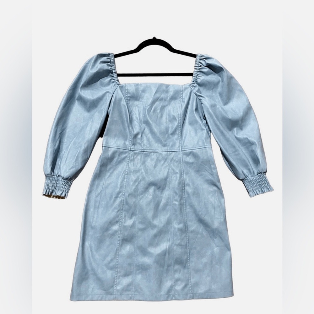 7 for Mankind Small Blue Leatherette Dress NWOT